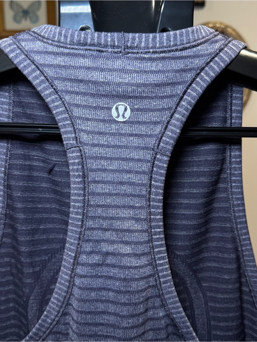 Lululemon Blueish-Grey Striped Racerback Tank - Picture 4 of 6